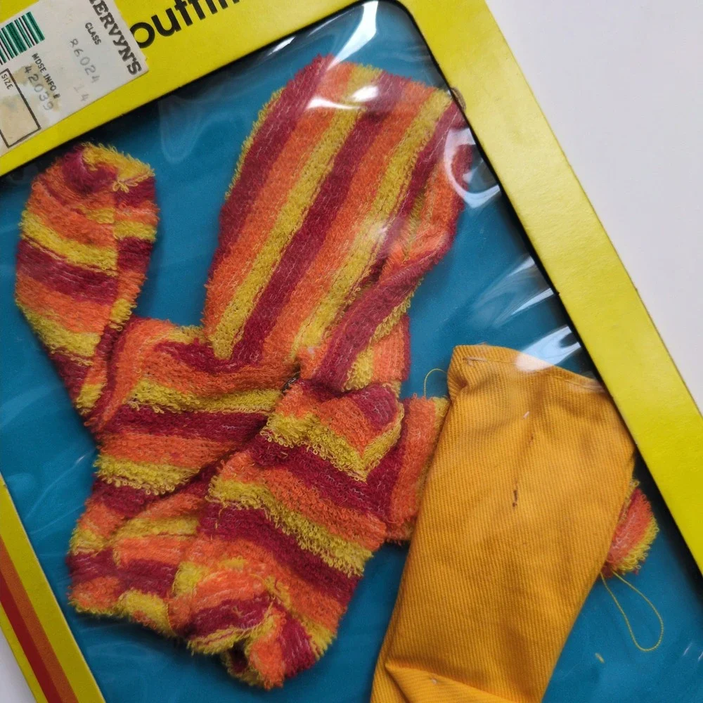 Vtg‎ 70s Marx Sindy Windswept #44203 Doll Outfit Yellow Striped Terry Cloth
